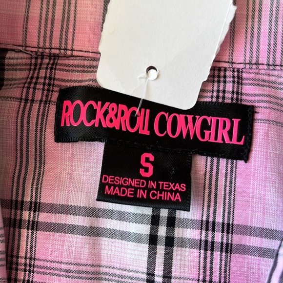 Rock & Roll Cowgirl Plaid Lace Western Long Sleeve Snap Shirt - Picture 8 of 13